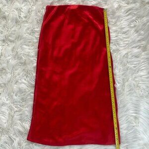 Vici Red Satin Midi Skirt